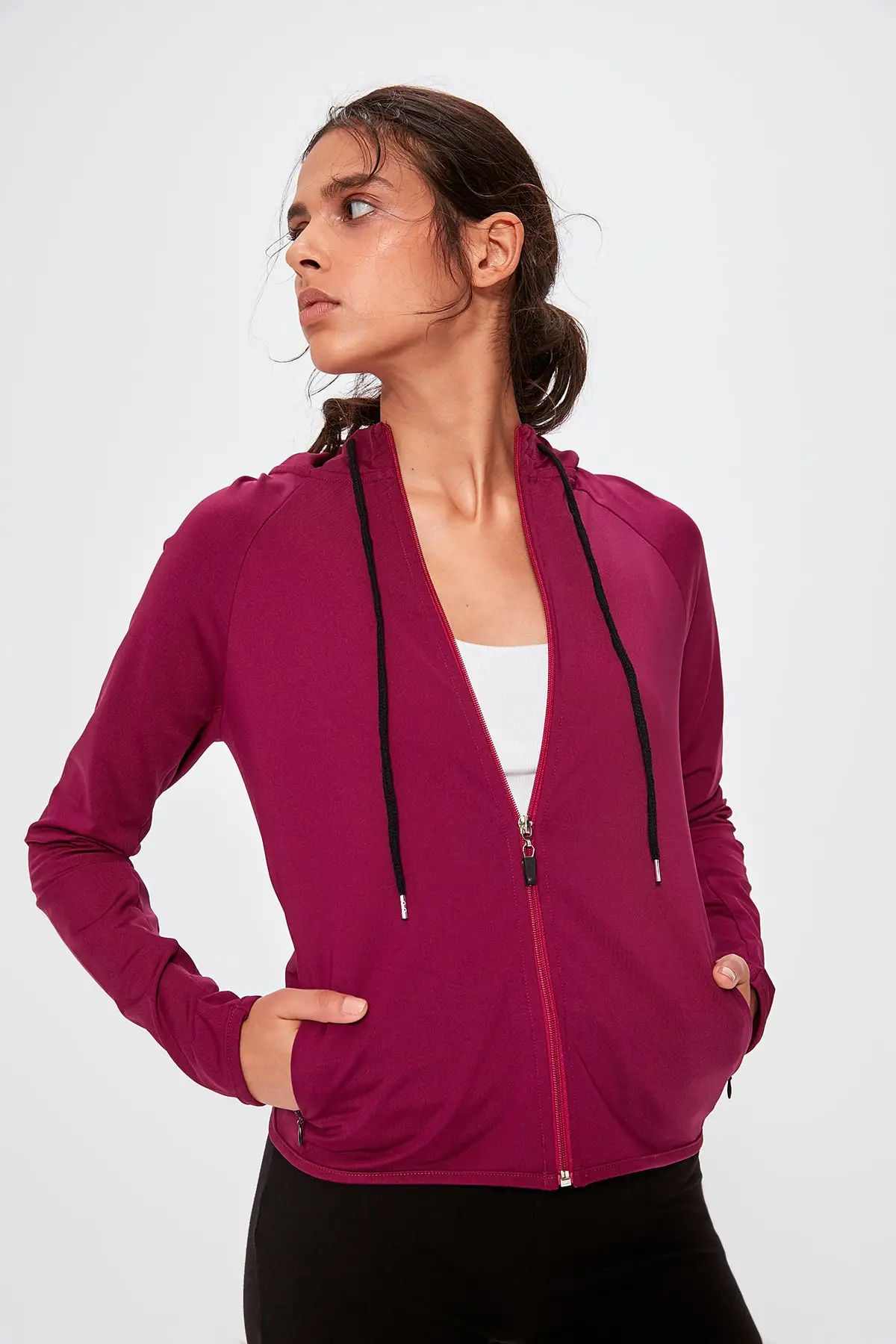 

Trendyol Damson Hooded Fitted Sports Jacket TWOAW20CE0276