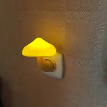 Lights-Lamp Wall-Socket Mushroom Us-Plug Led-Night-Light Home-Decoration for EU