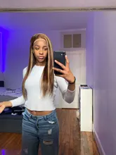 Pelucas de cabello humano rubio miel marrón brasileño para mujeres, pelo liso de hueso 13x4, encaje frontal resaltado, cierre