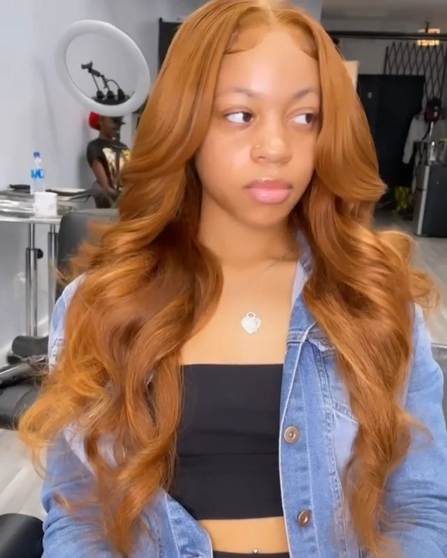 Ginger lace front wig-human hair wigs