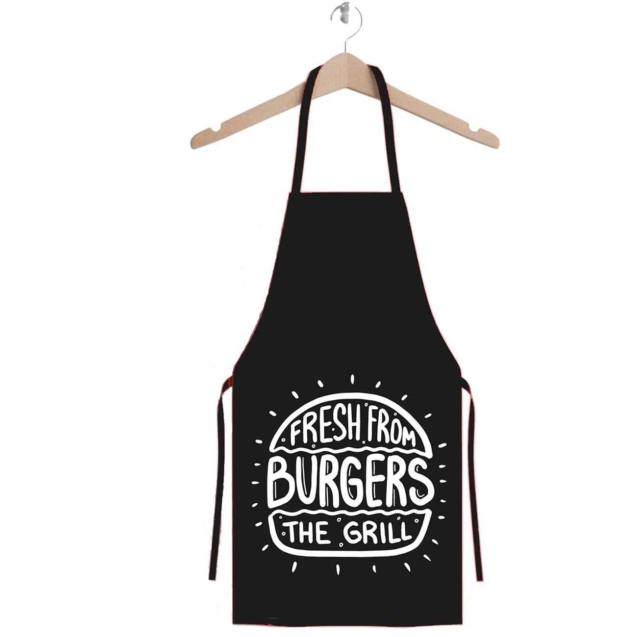 

Ays Home Black Coffee Burger Pattern Kitchen Bib First Class High Quality Fabric, Suitable For Daily Use Stylish Modern Appearance