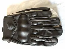 Guantes de cuero auténtico para motocicleta, para hombre, para todas las estaciones