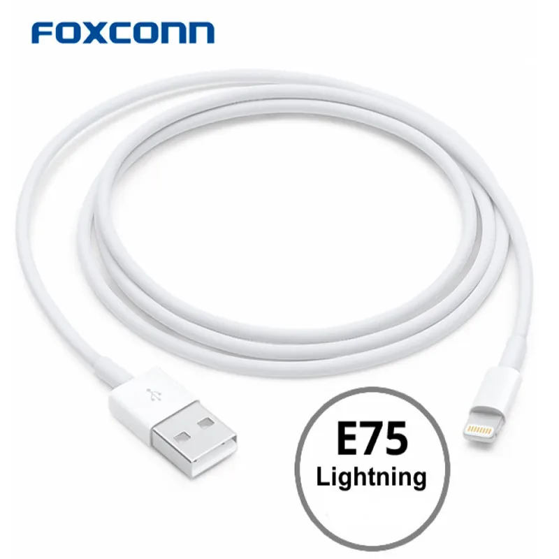 Шнур FOXCONN E75 LIGHTNING IPHONE 6/6 S/7/8/X/XR Быстрая зарядка белый