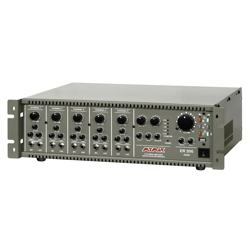 Atak ER 306 амфитеатр 300 Вт эхо реверберации USB усилитель мощности