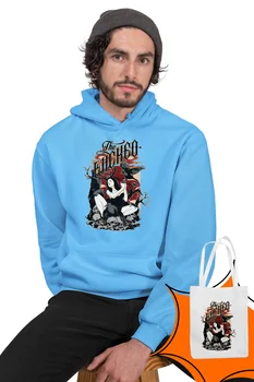 

Angemiel Wear Crow and Witch Blue Men 'S Hooded Sweatshirt Bags Kombin