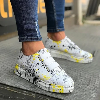 

BA0026 3 Tape Spraying Thick Sole Casual Men Shoes 426301775