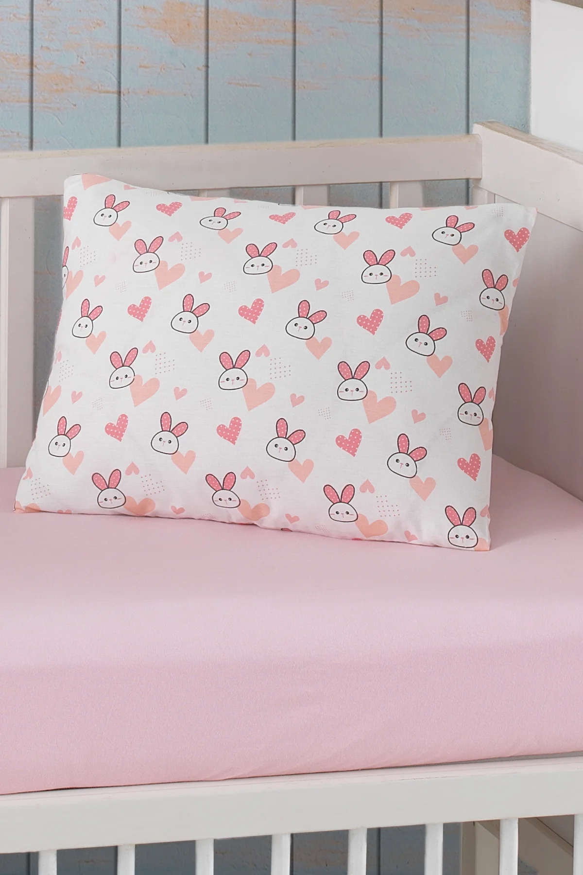 rabbit Lady Moda Baby Fitted Sheet Set Cotton | 2 pcs Crib Fitted Sheet Set - Цвет: rabbit
