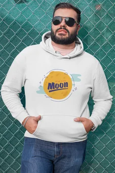 

Angemiel Wear Moon White Men 'S Hooded Sweatshirt
