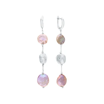 

Silver earrings with pearls and cubic zirconium sunlight sample 925