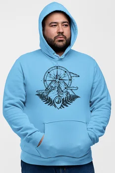 

Angemiel Wear Nature And Compass Blue Men 'S Hooded Sweatshirt