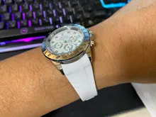 Correa de silicona de extremo curvado para reloj, 20mm, negro, verde, azul y naranja, para correa de papel, RX, Daytona, Submariner, GMT explorer 2, pulsera