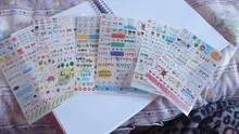6 unidades/juego Kawaii, libro planificador de mercado de dibujo bonito, diario, decorar pegatinas de papelería, álbum de recortes transparente de PVC