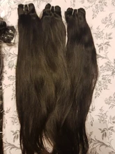 Ali Queen-extensiones de cabello humano brasileño liso, sin procesar, Color Natural, doble trama