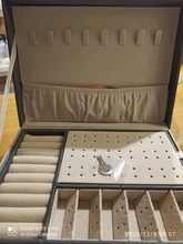 Joyero de cuero de alta capacidad para mujer, organizador de joyas de viaje, multifunción, collar, pendientes, caja de almacenamiento de anillo, regalos para mujer