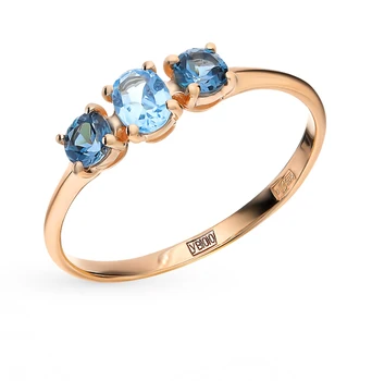

Gold ring with Topaz sunlight sample 585