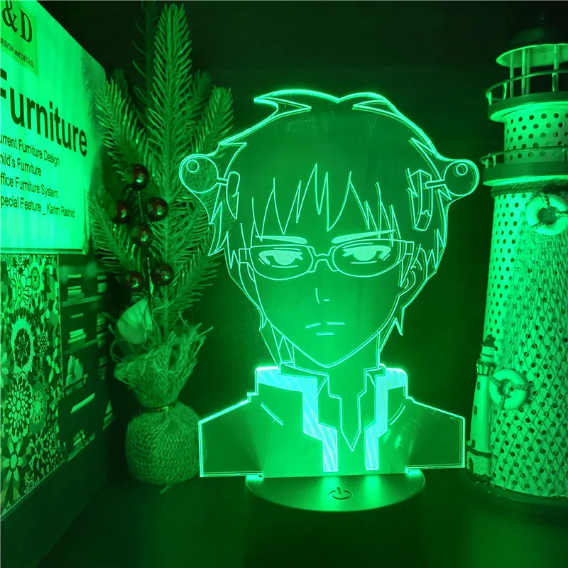 The Disastrous Life of Saiki K Led Anime Lamp 3D Illusion Nightlights Color Changing Table Lamp For Christmas Gift