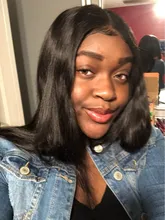 Luvin-mechones de cabello humano postizo brasileño, extensiones de cabello humano liso con cierre frontal de encaje 4X4