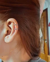 Pendiente de acero inoxidable para mujer, pendiente de Clip para oreja, sin piercing, para cartílago, Punk Rock, 1 unidad