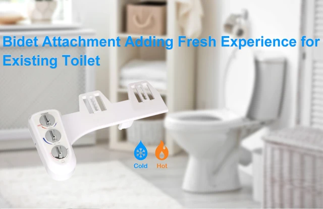 Hibbent Self Cleaning Toilet Seat Bidet Dual Nozzle Hot and Cold