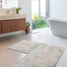 Коврики для ванной нескользящие Противоскользящие коврики Нескользящие хлопковые льняные Flosl 2'Li мятный набор 60X100 cm-50X60 см