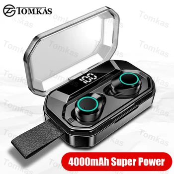 

4000mAh LED Display TWS 5.0 Bluetooth Earphone Wireless Headphones IPX7 Waterproof Earbuds Stereo Headsets With Mic