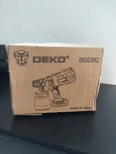 DEKO-PISTOLA DE PULVERIZACIÓN inalámbrica, pulverizador de pintura doméstico HVLP de 800ml, 3 tamaños de boquilla, batería de ion de litio de 20V CC de alta potencia, DKSG20K2
