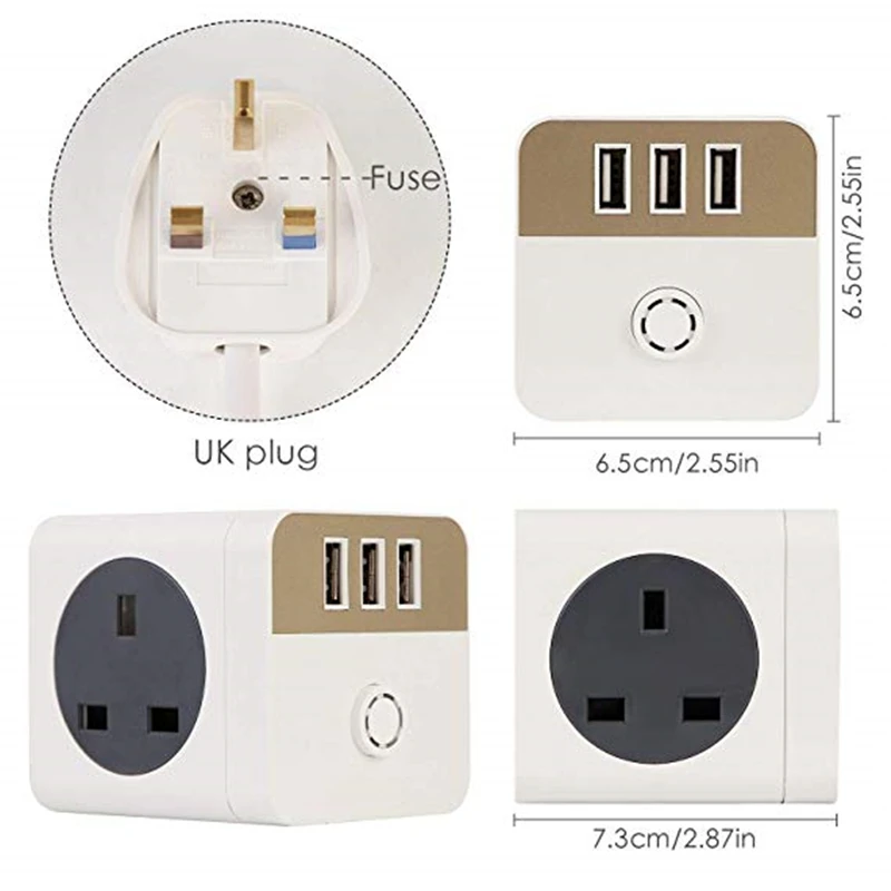 H96 UK Plug Switched 4 банды 3 USB защита от перенапряжения Великобритания, гнездо питания 2 м удлинитель для Cube удлинитель