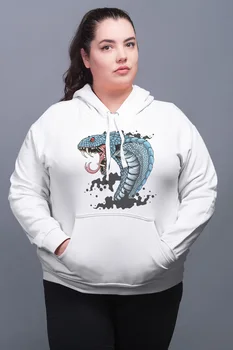 

Angemiel Wear Offensive Blue Color Python White Women 'S Hooded Sweatshirt