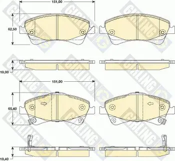 

Brake pads TOYOTA AURIS 2.0D/2.2D 07/AVENSIS 09/VERSO 09 front GIRLING 6134794