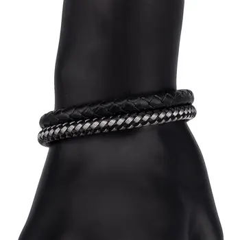 

Leather bracelet otokodesign 53948 (black, magnetic lock, genuine leather)