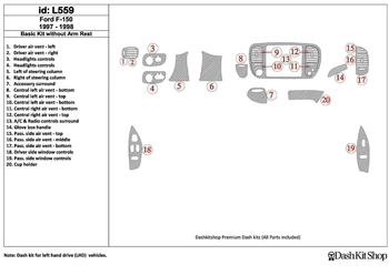 

Interior trim for Ford F-150 1997-1998. Set L559.