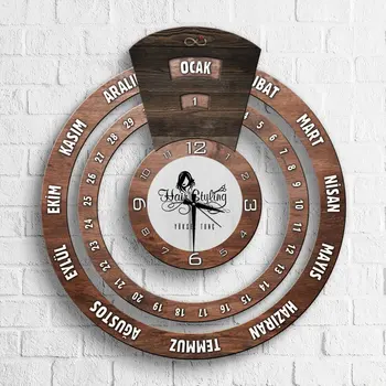 

Personalized Professional Hair Designer Infinite Mayan Calendar Wooden Wall Clock-2