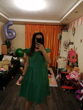 Vestido de verano Retro holgado de una pieza, cuello redondo, manga corta, informal, 2XL, 2021