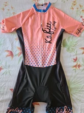 Conjunto de equipo profesional de triatlón para mujer, sudadera de manga corta, medias sexys de una pieza, traje de baño para montar en bicicleta