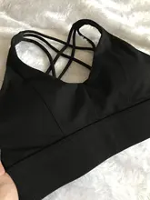 F.DYRAA Sujetador con correas cruzadas a prueba de golpes Sujetador deportivo para correr Gimnasio Sujetador superior Mujer Dobladillo ancho Push Up Entrenamiento Fitness Yoga Crop Tops Sujetador