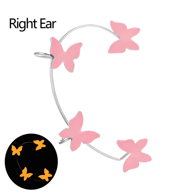 Luminous Butterfly Ear Cuff Clip For Women Copper Fake Piercing Butterfly Earring Glow In The Dark Fashion Jewelry Gift