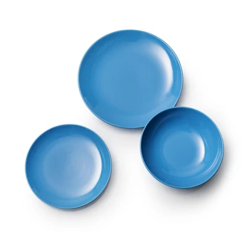 

SET 18PCS DINNERWARE STONEWARE BLUE CASA BENETTON
