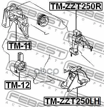 

Engine cushion left Toyota Avensis adt25 # azt25 # cdt250 zzt25 #2003.01-2008.11 [EU] febest art tm-zzt250lh