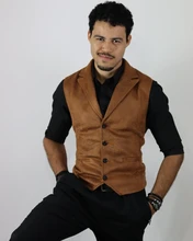 Casual Vest Steampunk Victorian-Style Gothic Single-Breasted New-Fashion Brand Waistcoat Men