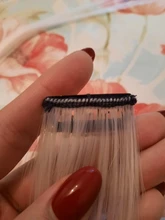 Lupu-extensiones de cabello sintético para mujer, extensiones largas y rectas de color arcoíris, resistentes al calor