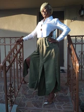 Trouser Hakama-Pants Celmia Elegant High-Waist Pantalon Asymmetrical Split Office Lady