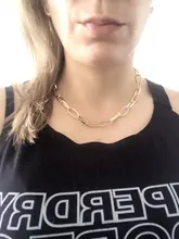 IPARAM-cadena gruesa con cierre de palanca para mujer, collares de oro con círculo entrelazado mixto, Gargantilla minimalista, joyería