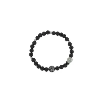 

Bracelet Elastic Ball mens Steel and Stone Washed with SKULL SKULL RIDER