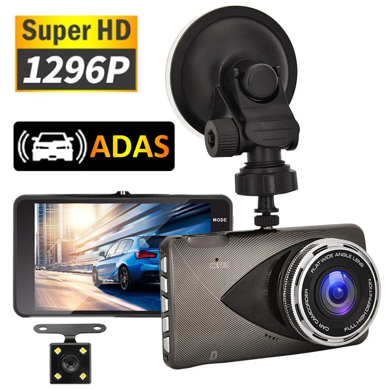 Q10 1296P Автомобильный видеорегистратор заднего вида HD 4 &quotADAS циклическая запись