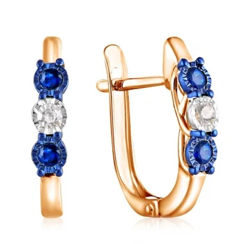 

Lucas gold earrings with sapphires and diamonds in red gold