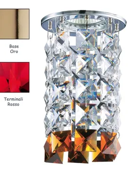 

Recessed metal shiny gold & rhinestone crystal asfour terminals Red