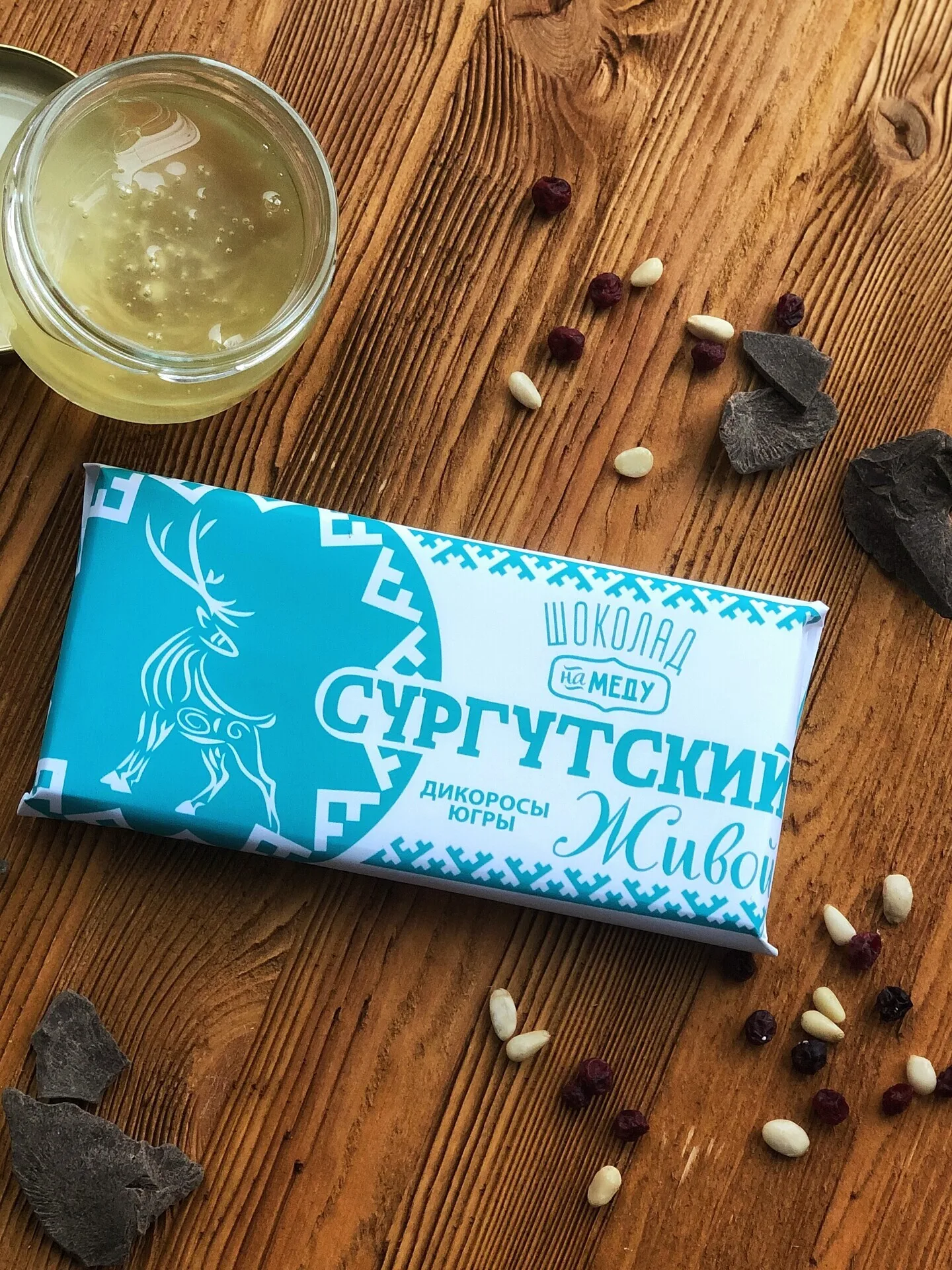 Live chocolate on меду with шикшей, dark 75%