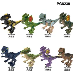 PG8239 один Юрский период динозавры фигурки Стигимолох Велоцираптор строительные блоки модель для образования детские игрушки