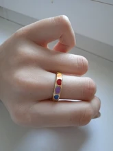 Anillo de corazón de amor esmaltado colorido gótico Vintage, anillos sencillos de Metal dorado y plateado para mujer, joyería Punk Rock