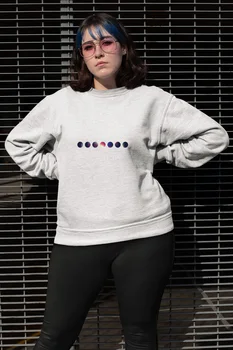 

Angemiel Wear Color Transition Flats White Women Sweatshirts